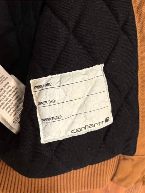 Carhartt Quilted Duck Jacket Logo Patch Boys 2T Brown Tan - Picture 7 of 8